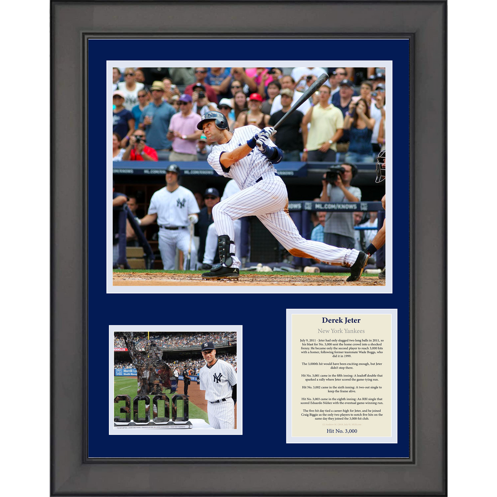 Framed Derek Jeter 3000th Hit New York Yankees Baseball 11"x14" Three Photo Collage (ONLINE ORDER ONLY)