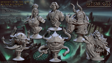 3D Printed Artisan Guild Descent into the Hive of the All Seeing Busts 28mm 32mm (Online Only)