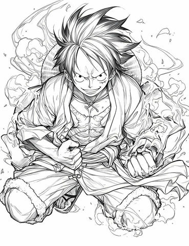 Determined Monkey D. Luffy Coloring Page | One Piece Power Art | Instant Digital Download | Iconic Luffy Printable (ONLINE ORDER ONLY)