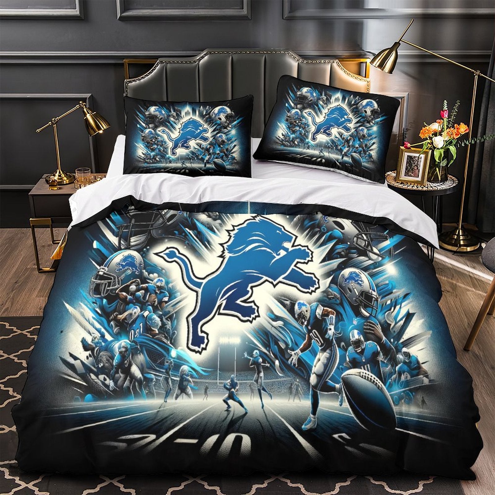 Detroit Lions Bedding Set Duvet Cover Without Filler (Online Order Only)