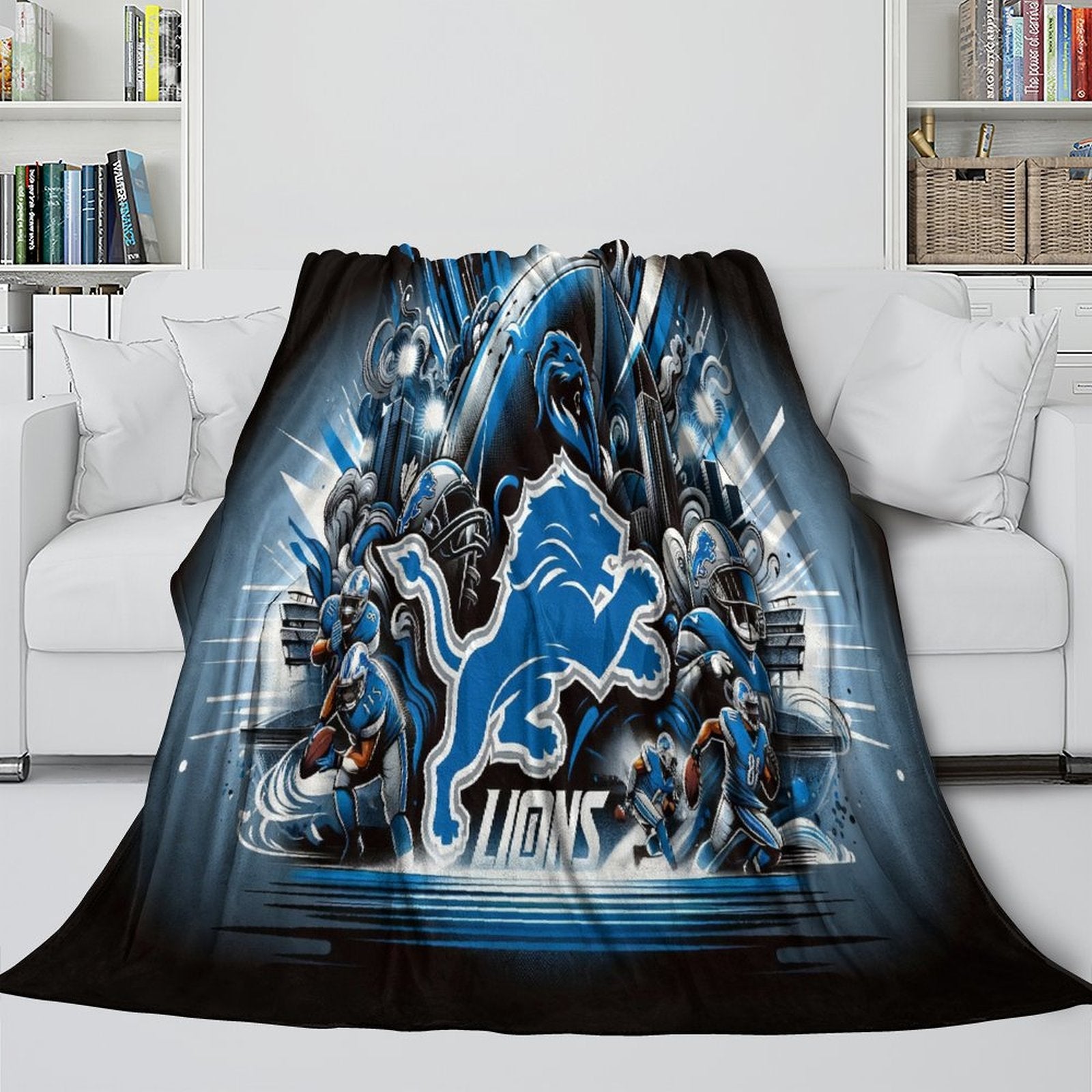 Detroit Lions Blanket Flannel Fleece Throw Room Decoration (Online Order Only)