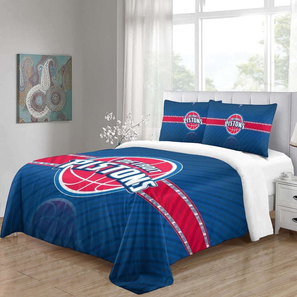 Detroit Pistons Bedding Set Duvet Cover Without Filler (Online Order Only)