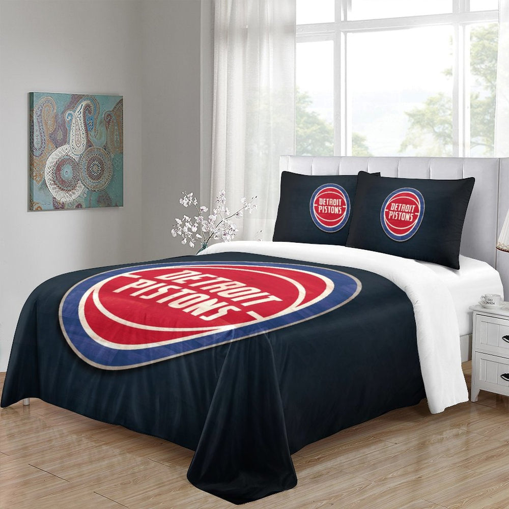Detroit Pistons Bedding Set Duvet Cover Without Filler (Online Order Only)