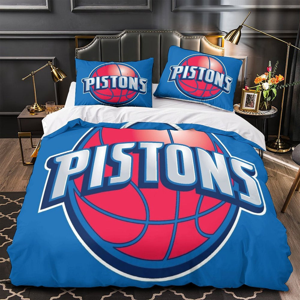 Detroit Pistons Bedding Set Duvet Cover Without Filler (Online Order Only)