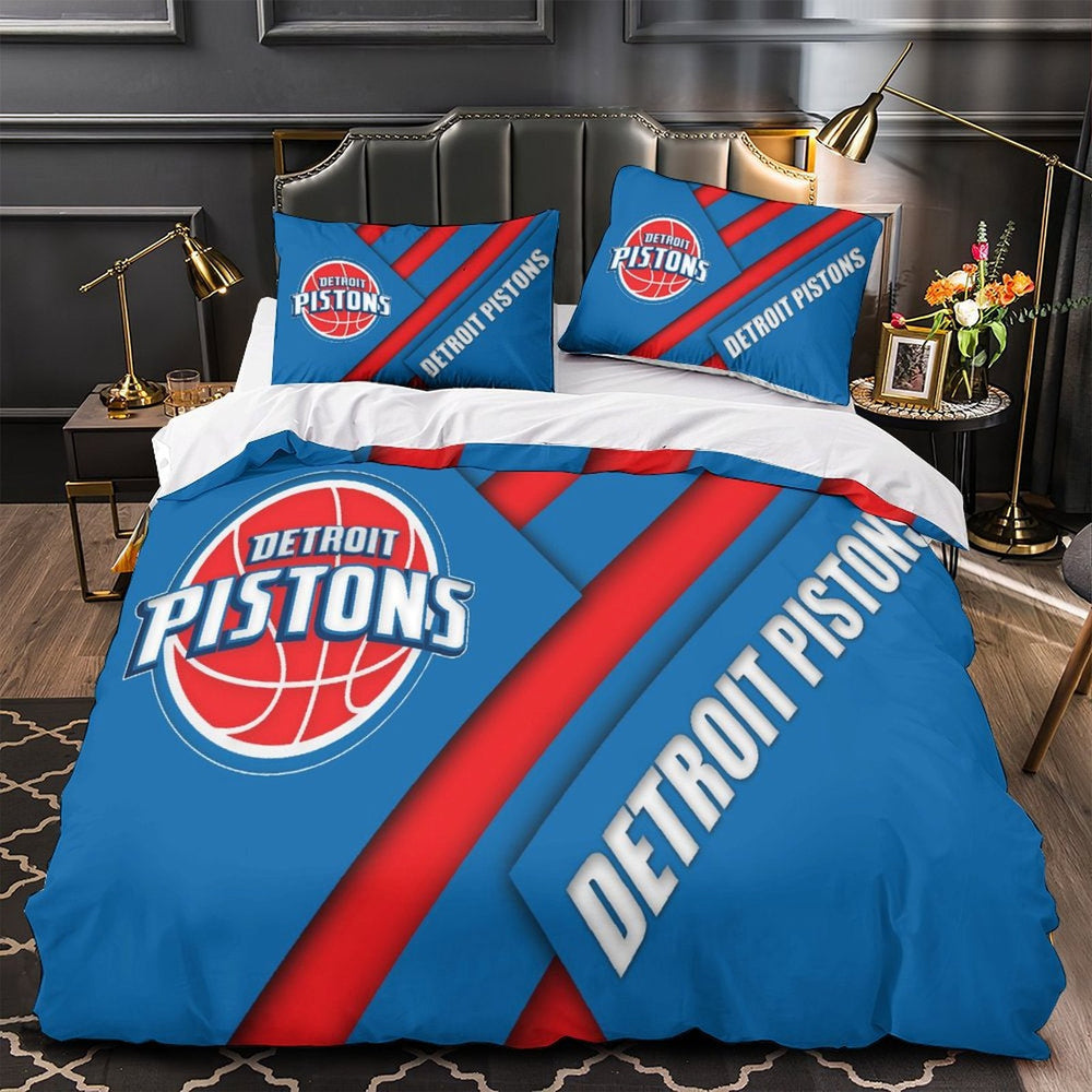 Detroit Pistons Bedding Set Duvet Cover Without Filler (Online Order Only)