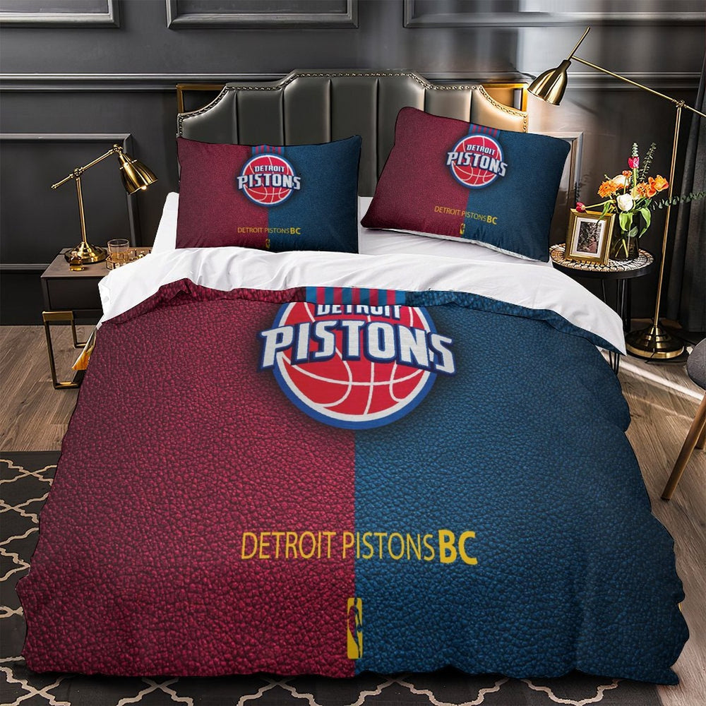 Detroit Pistons Bedding Set Duvet Cover Without Filler (Online Order Only)