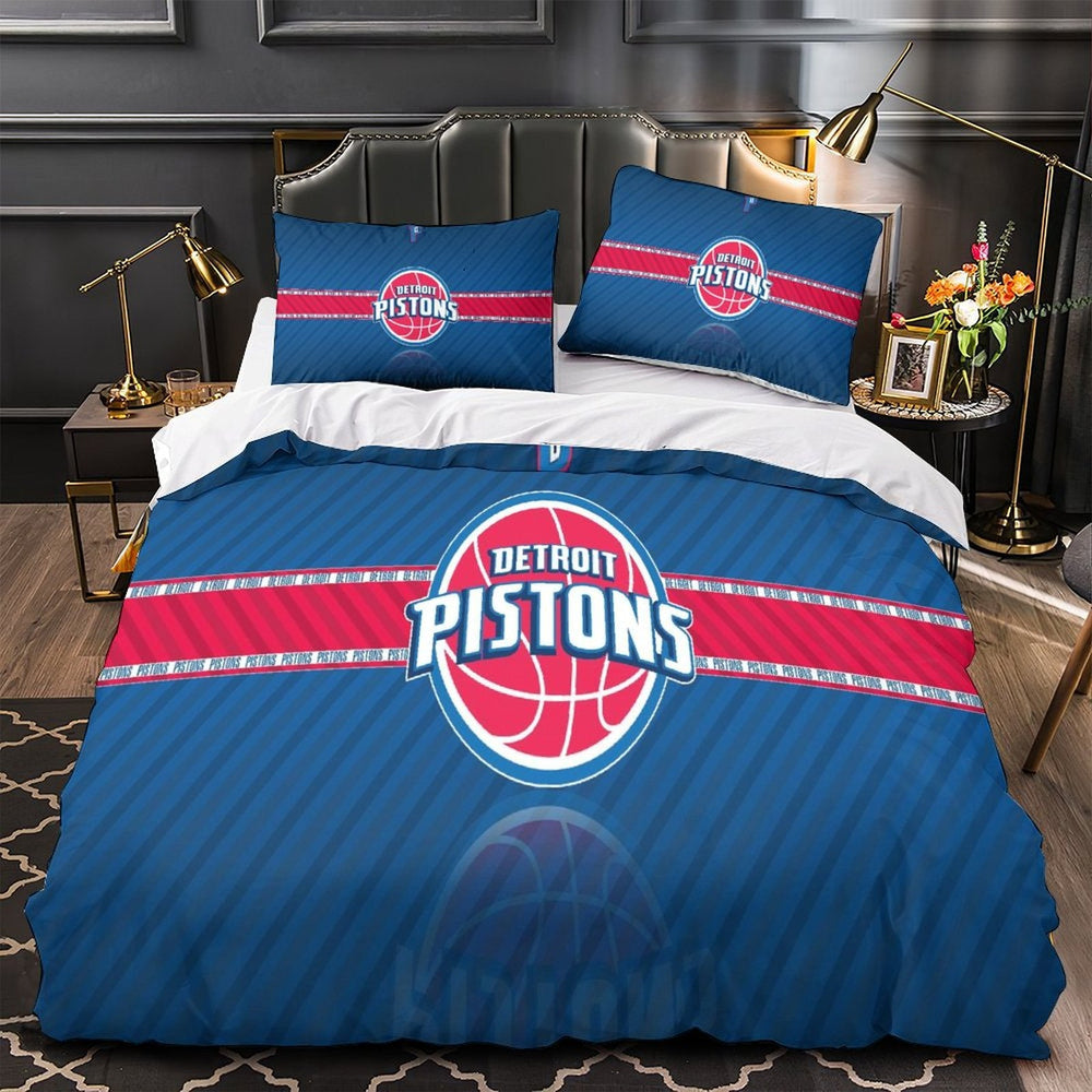 Detroit Pistons Bedding Set Duvet Cover Without Filler (Online Order Only)