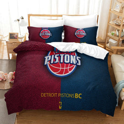 Detroit Pistons Bedding Set Duvet Cover Without Filler (Online Order Only)