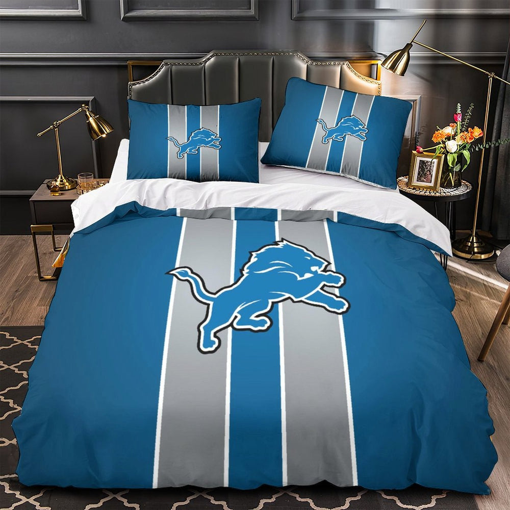 Detroit Lions Bedding Set Pattern Duvet Cover (Online Order Only)