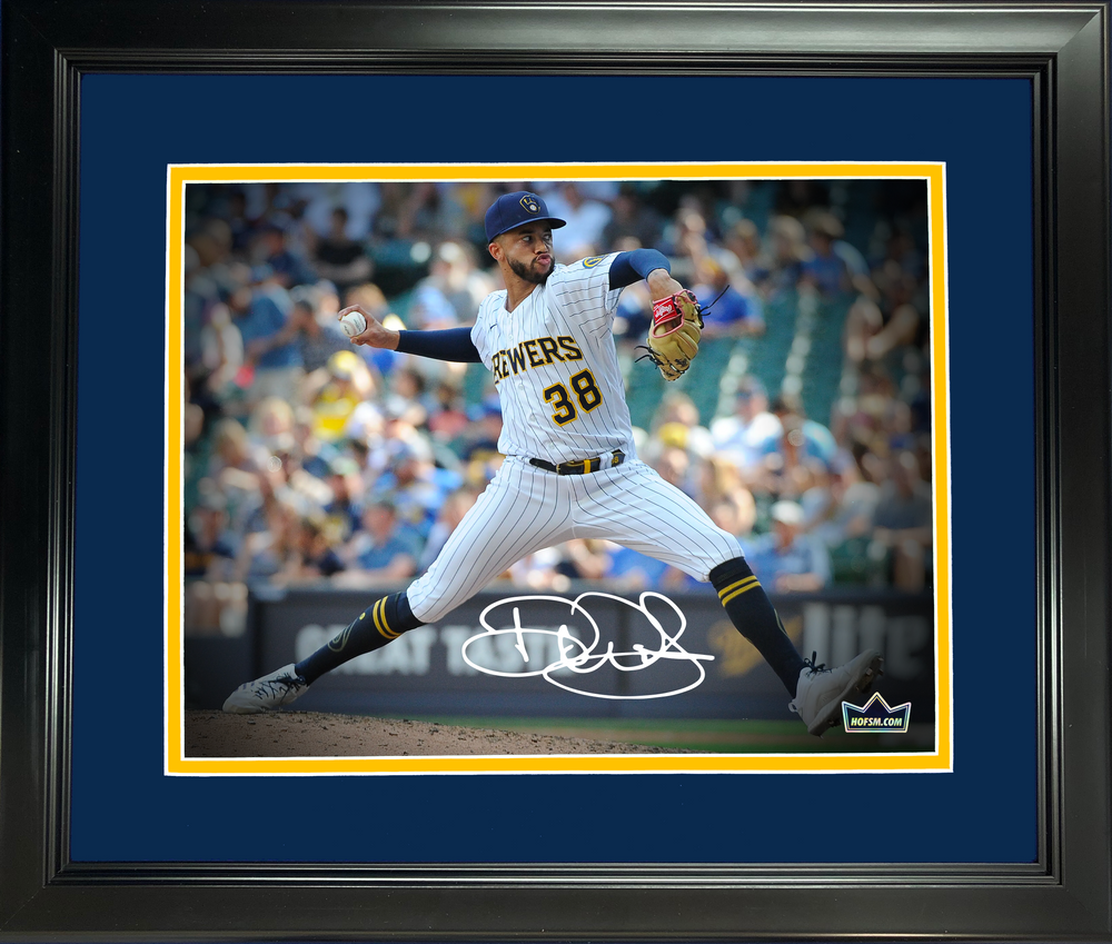 Framed Devin Williams Milwaukee Brewers Facsimile Laser Engraved Signature Auto 11"x14" Baseball Photo HOFSM Holo (ONLINE ORDER ONLY)