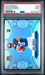 Graded 2024 Panini Mosaic Malik Nabers #284 Silver Rookie RC Football Card PSA 9 Mint (ONLINE ORDER ONLY)
