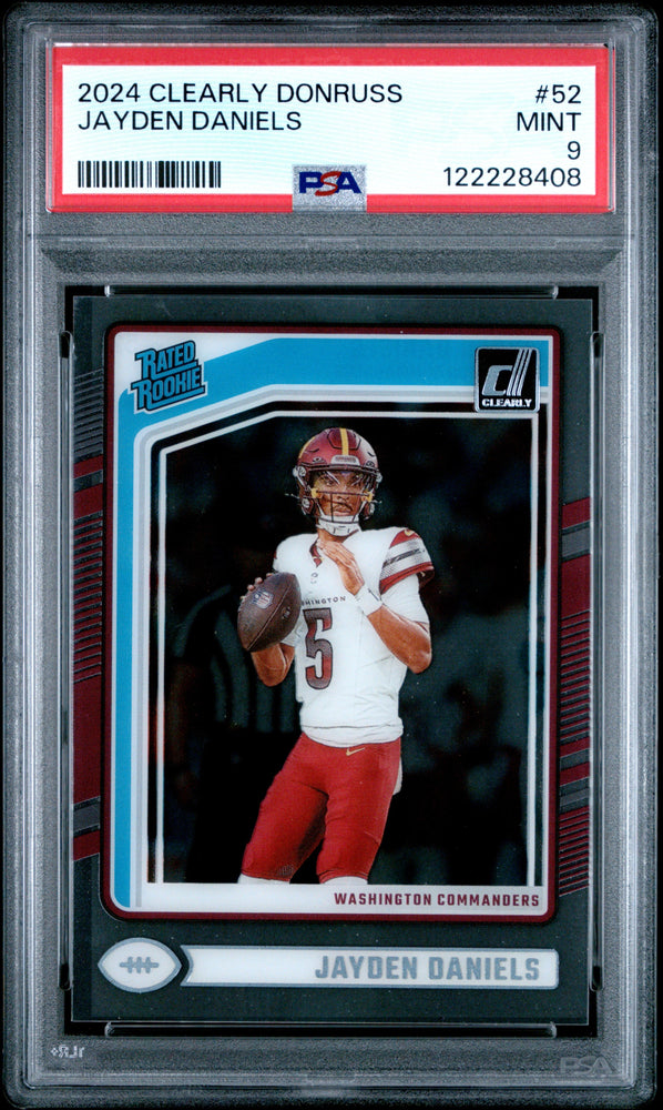 Graded 2024 Panini Clearly Donruss Jayden Daniels #52 Rookie RC Football Card PSA 9 Mint (ONLINE ORDER ONLY)
