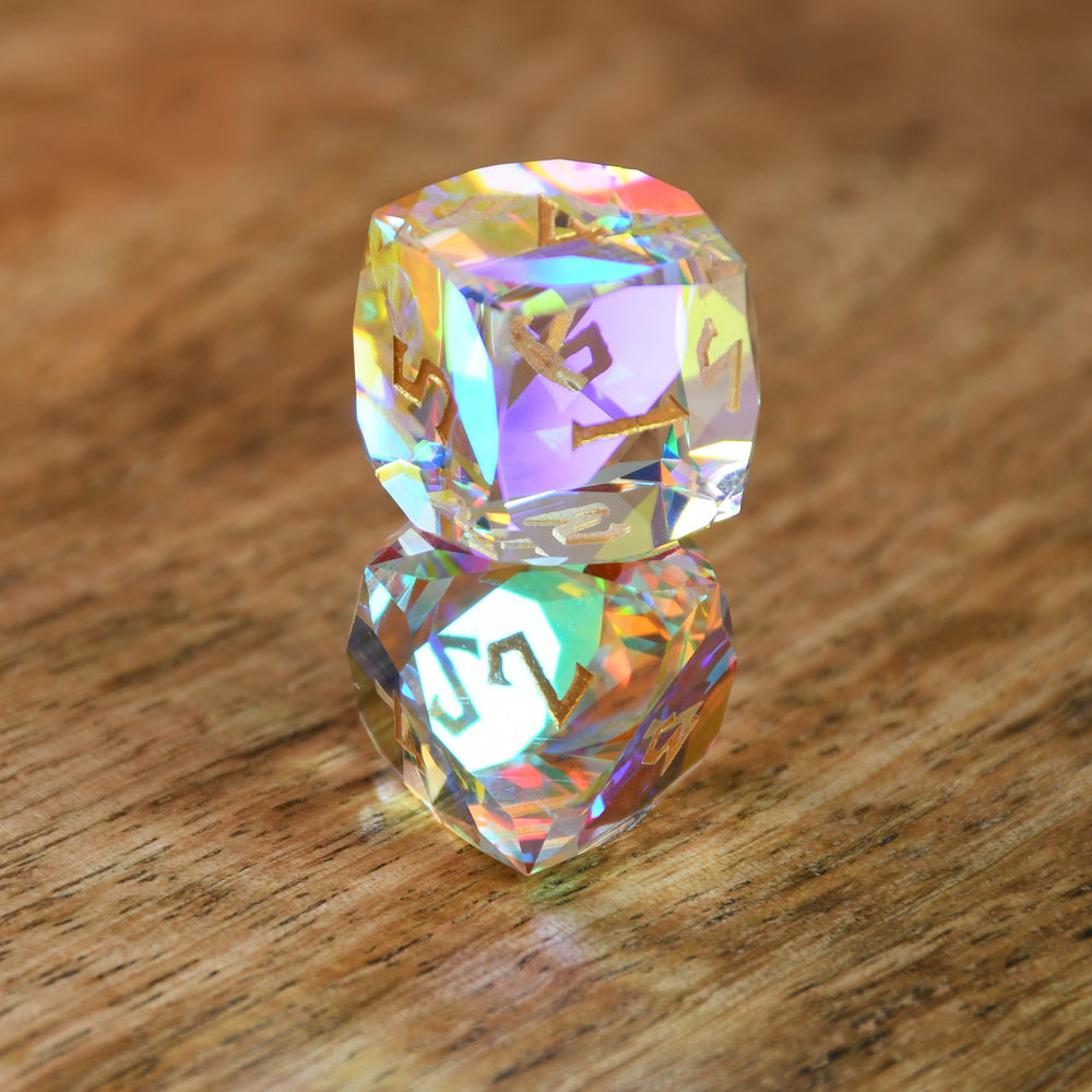 Pre-Order || Diamond Prism Multifaceted Glass Dice Set
