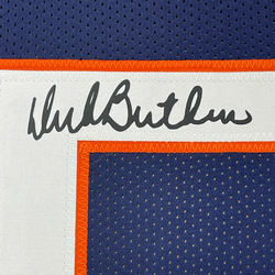 Framed Facsimile Autographed Dick Butkus 35x39 Chicago Blue Reprint Laser Auto Football Jersey (ONLINE ORDER ONLY)