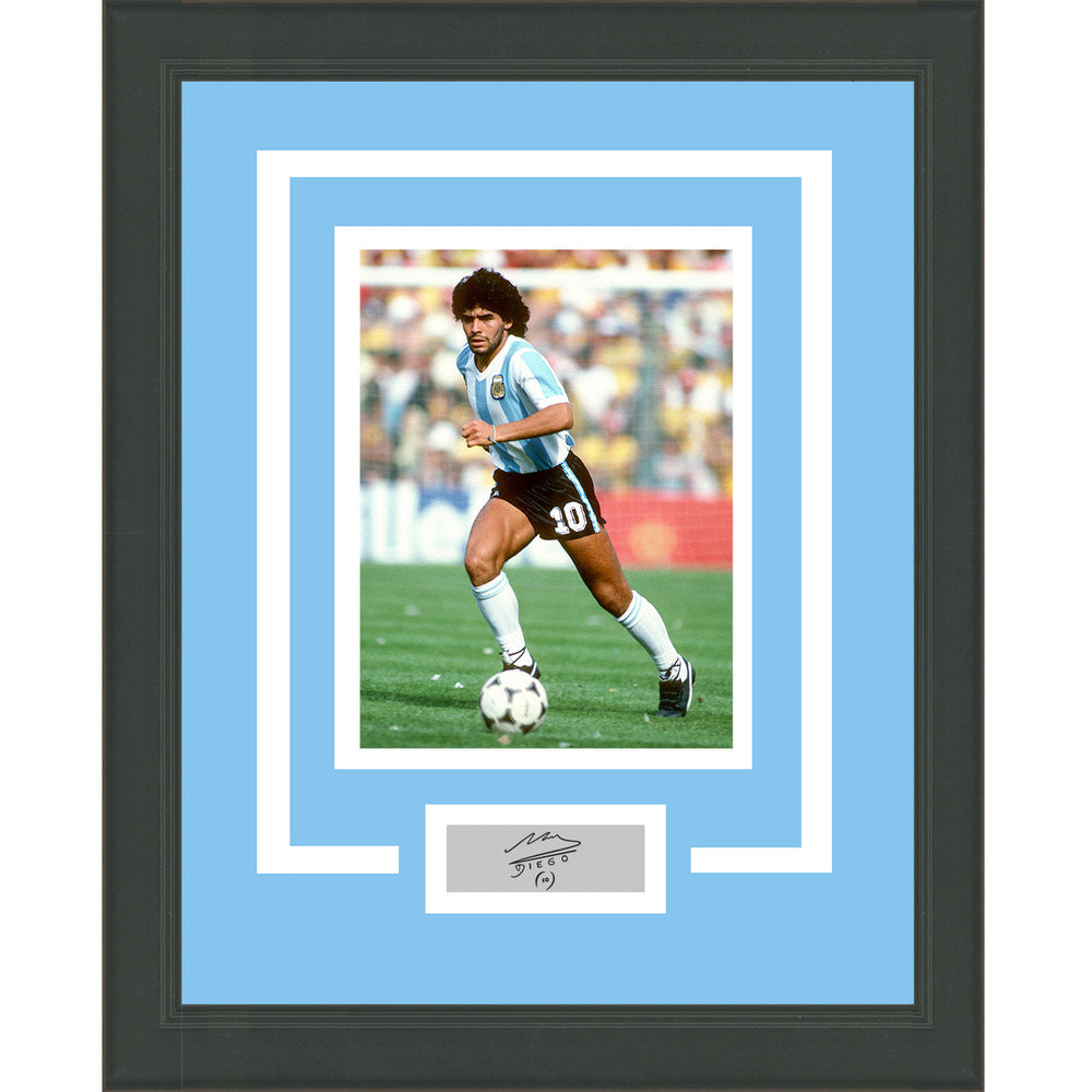 Framed Diego Maradona Facsimile Laser Engraved Signature Auto Argentina 11x14 Soccer Futbol Photo (ONLINE ORDER ONLY)
