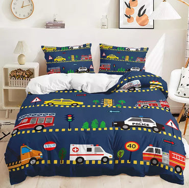 Digger Dump Truck Excavator Bedding Set Quilt Cover Without Filler (Online Order Only)