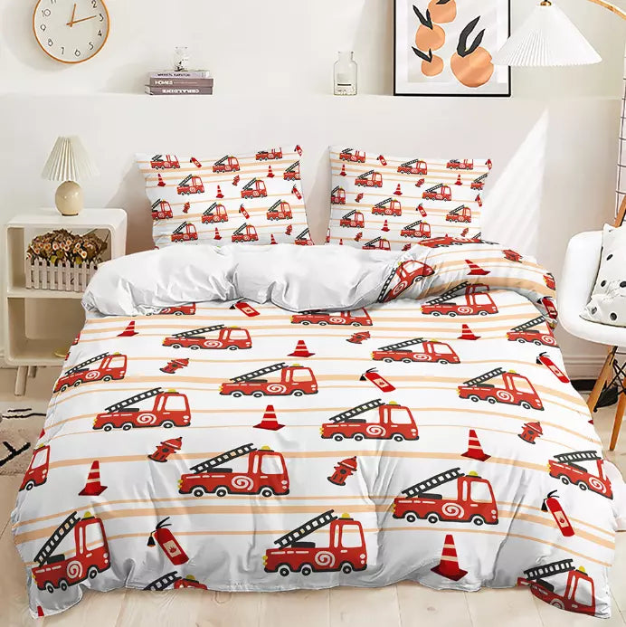 Digger Dump Truck Excavator Bedding Set Quilt Cover Without Filler (Online Order Only)