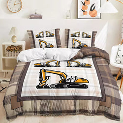Digger Dump Truck Excavator Bedding Set Quilt Cover Without Filler (Online Order Only)