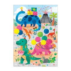 Dino Party Greeting Card 12 Piece Jigsaw Puzzle Mudpuppy
