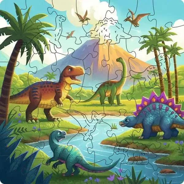 Dinosaur Days 44 Piece Wooden Jigsaw Puzzle Ravensburger