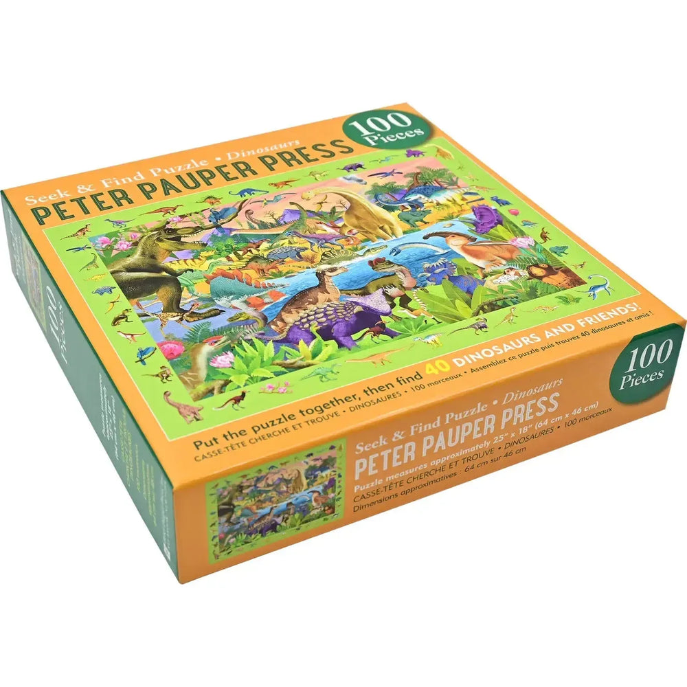 Dinosaurs 100 Piece Seek & Find Jigsaw Puzzle Peter Pauper