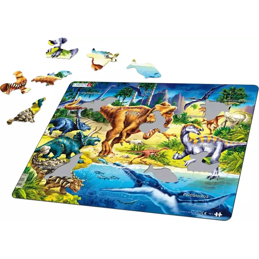Dinosaurs from the Cretaceous Period 57 Piece Tray Jigsaw Puzzle Larsen