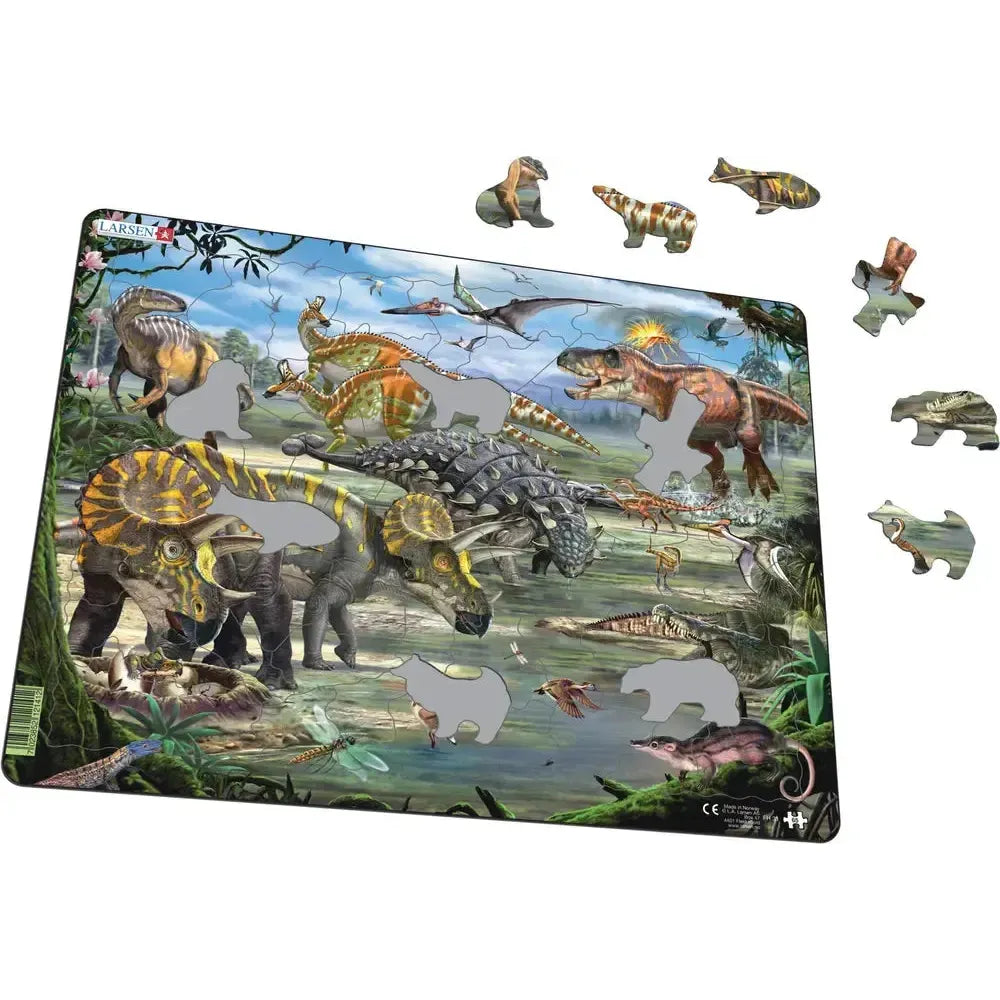 Dinosaurs of the Cretaceous Period 65 Piece Tray Jigsaw Puzzle Larsen