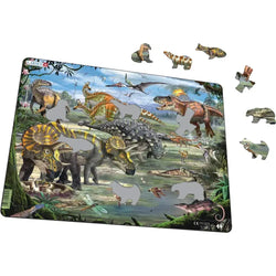 Dinosaurs of the Cretaceous Period 65 Piece Tray Jigsaw Puzzle Larsen