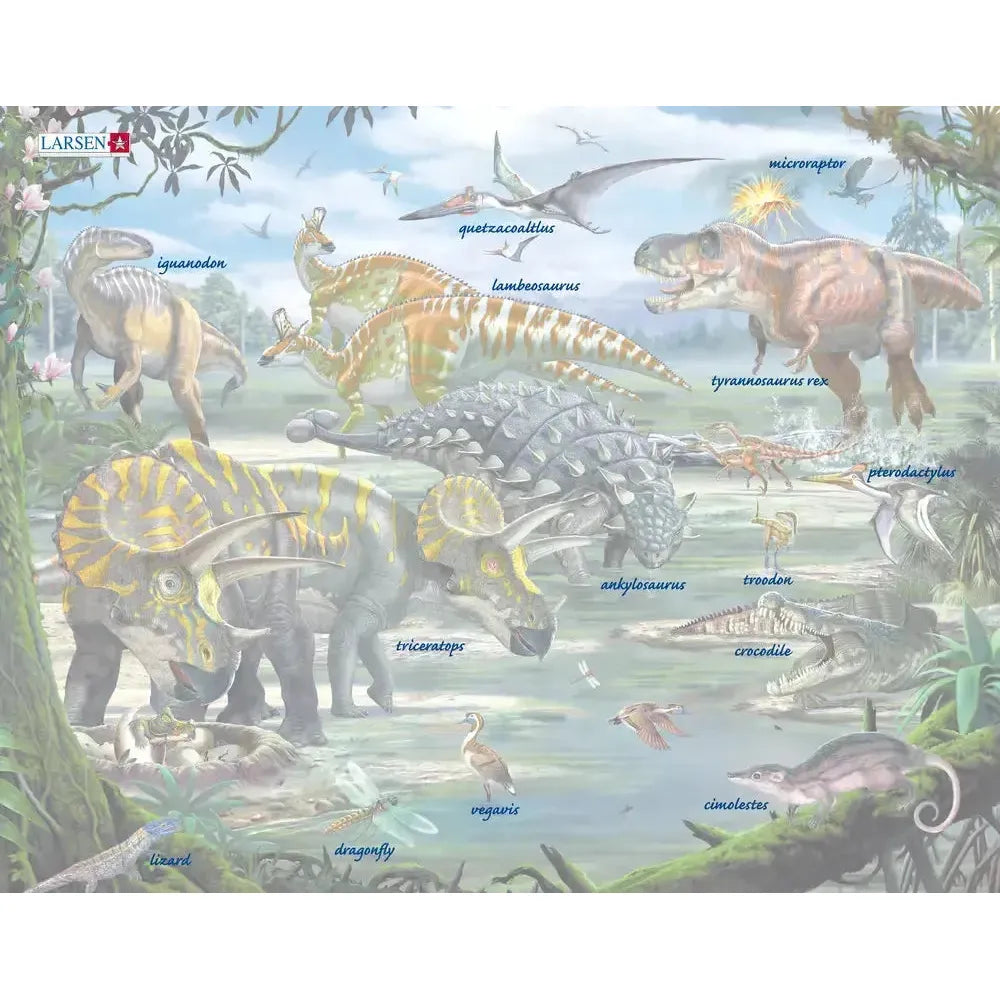 Dinosaurs of the Cretaceous Period 65 Piece Tray Jigsaw Puzzle Larsen