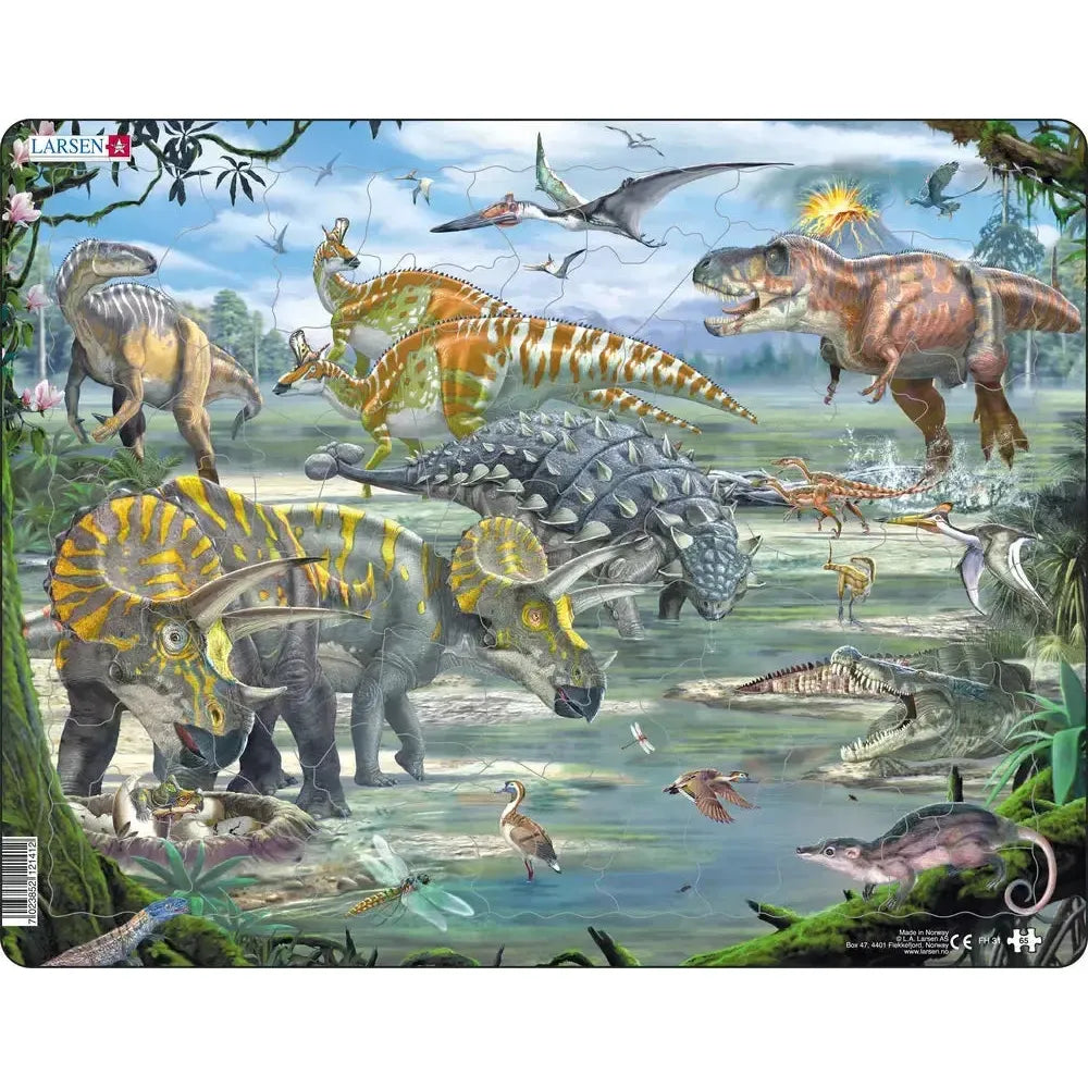 Dinosaurs of the Cretaceous Period 65 Piece Tray Jigsaw Puzzle Larsen
