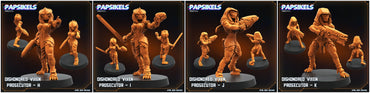 3D Printed Papsikels Democracy Troopers SciFi Dishonored Vixen Prosecutor Set 28mm 32mm (Online Only)