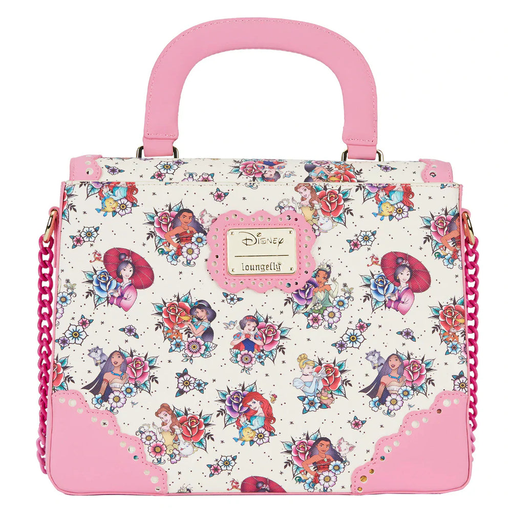 Disney Princess Floral Tattoo Pattern Crossbody Bag by Loungefly (Online Order Only)