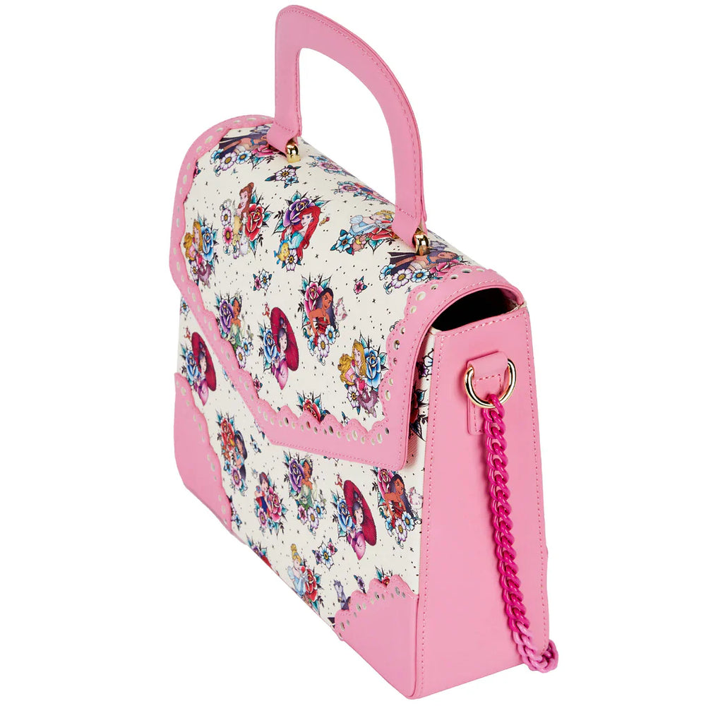 Disney Princess Floral Tattoo Pattern Crossbody Bag by Loungefly (Online Order Only)