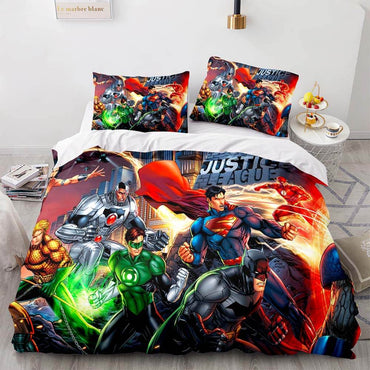 Disney Justice League Bedding Set Quilt Duvet Cover Throw Bedding Sets (Online Order Only)