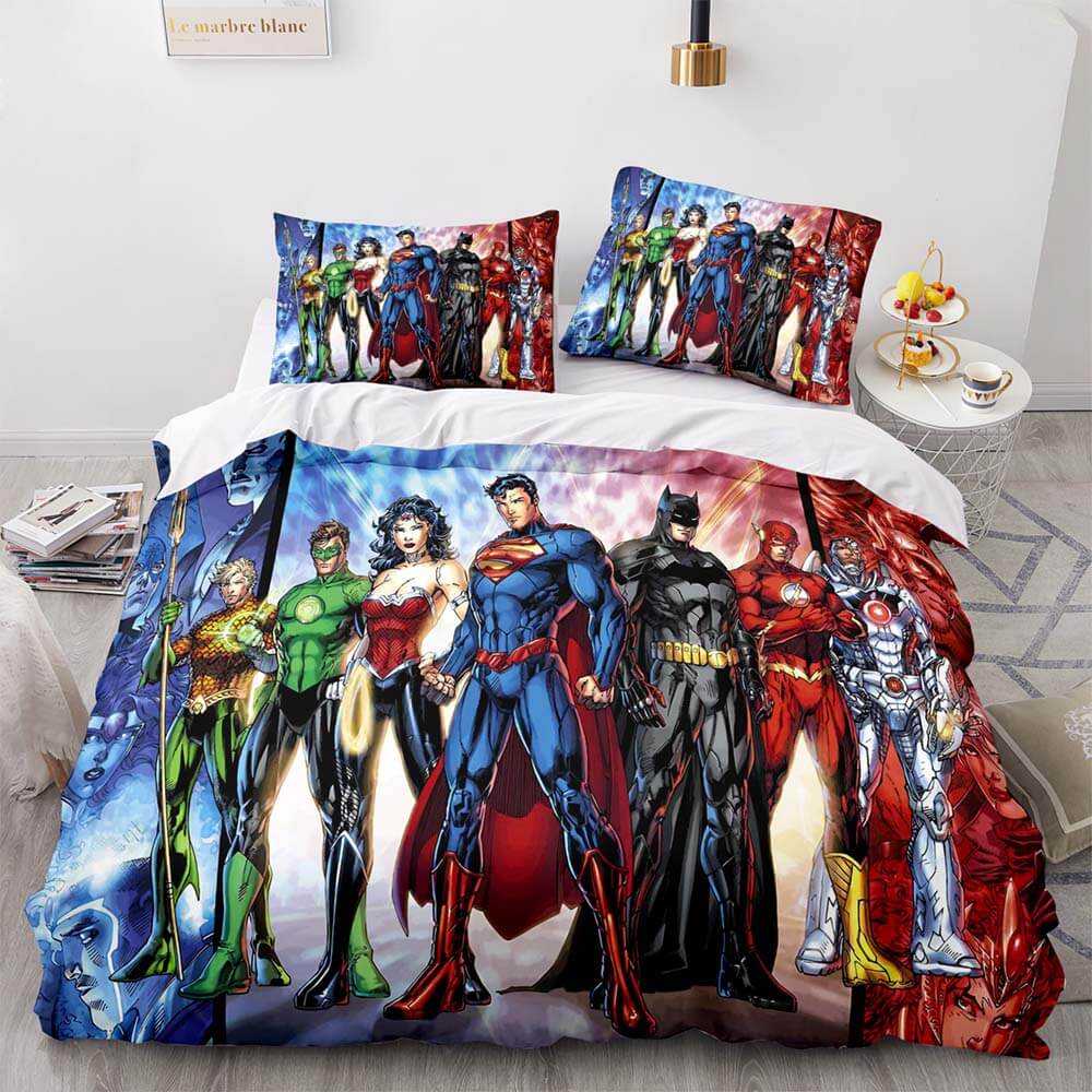Disney Justice League Bedding Set Quilt Duvet Cover Throw Bedding Sets (Online Order Only)