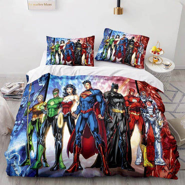 Disney Justice League Bedding Set Quilt Duvet Cover Throw Bedding Sets (Online Order Only)