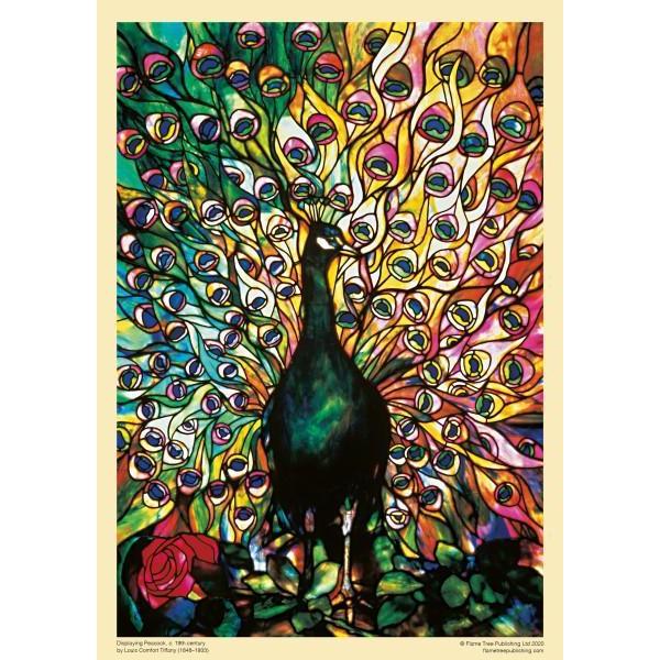 Displaying Peacock by Louis C. Tiffany 1000 Piece Jigsaw Puzzle Flame Tree