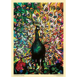 Displaying Peacock by Louis C. Tiffany 1000 Piece Jigsaw Puzzle Flame Tree