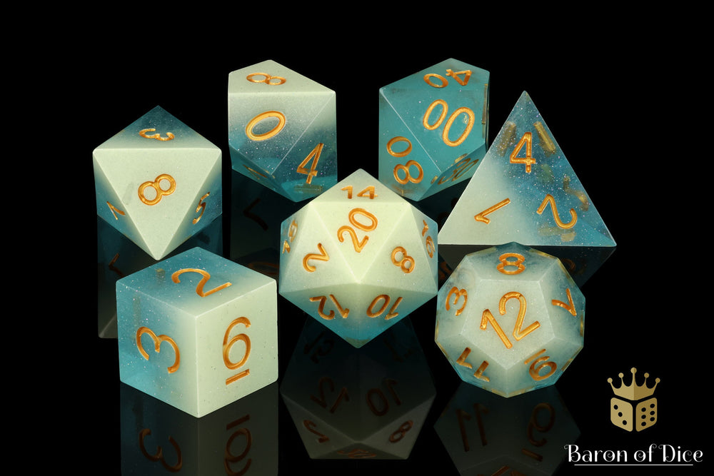 Blue Water Sharp Edge RPG Dice Set | 7 Pieces