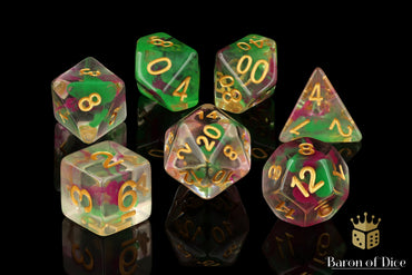 Lime & Pink RPG Dice Set - 7 Pieces