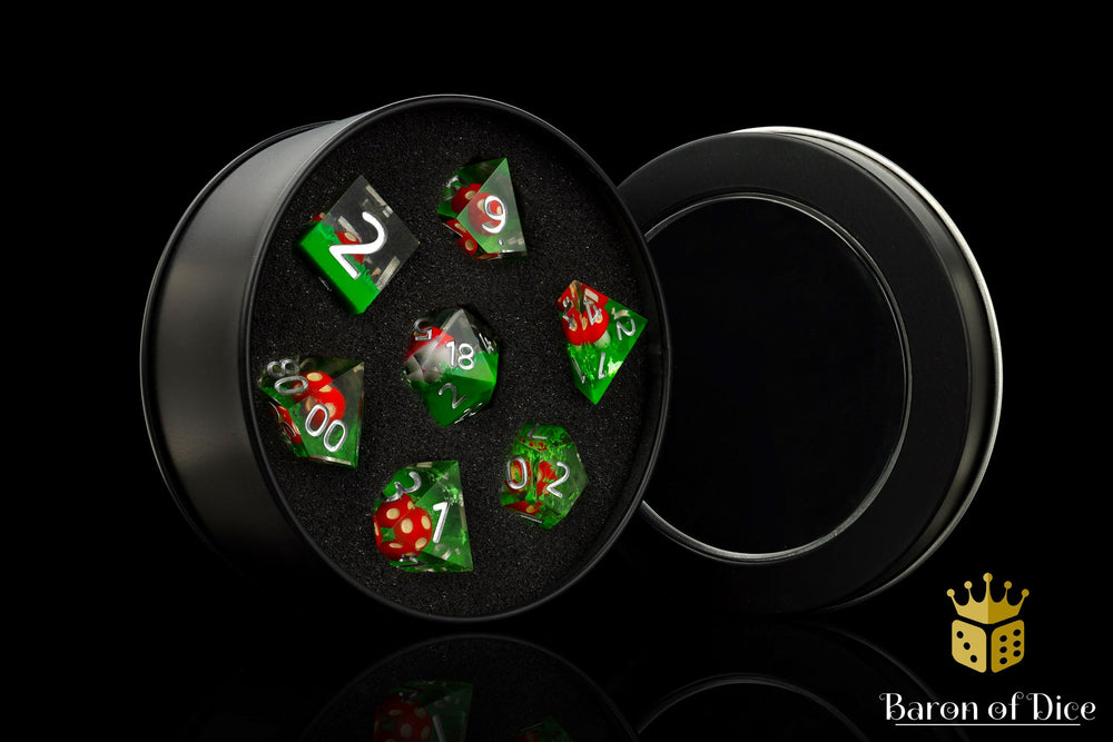 Mushroom Sharp Edge RPG Dice Set - 7 Pieces (ONLINE ORDER ONLY)