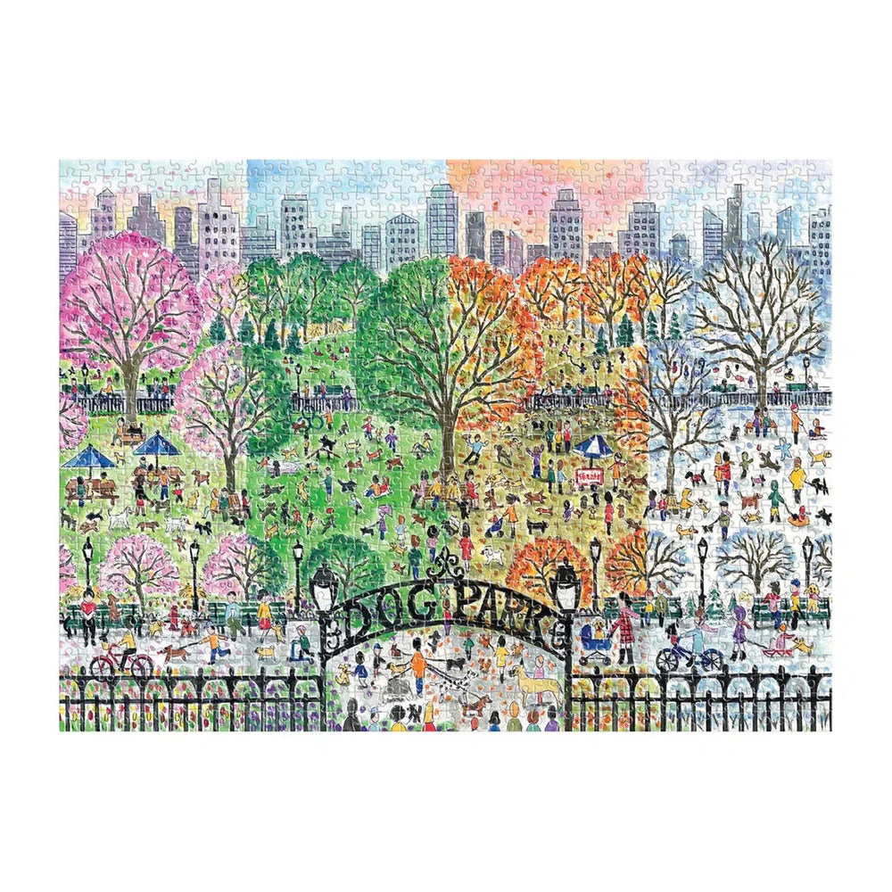 Dog Park in Four Seasons 1000 Piece Jigsaw Puzzle Galison (ONLINE ORDER ONLY)