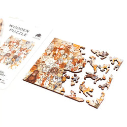 Dog Party 40 Piece Mini Wooden Jigsaw Puzzle Geek Toys (ONLINE ORDER ONLY)