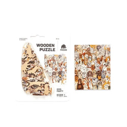 Dog Party 40 Piece Mini Wooden Jigsaw Puzzle Geek Toys (ONLINE ORDER ONLY)