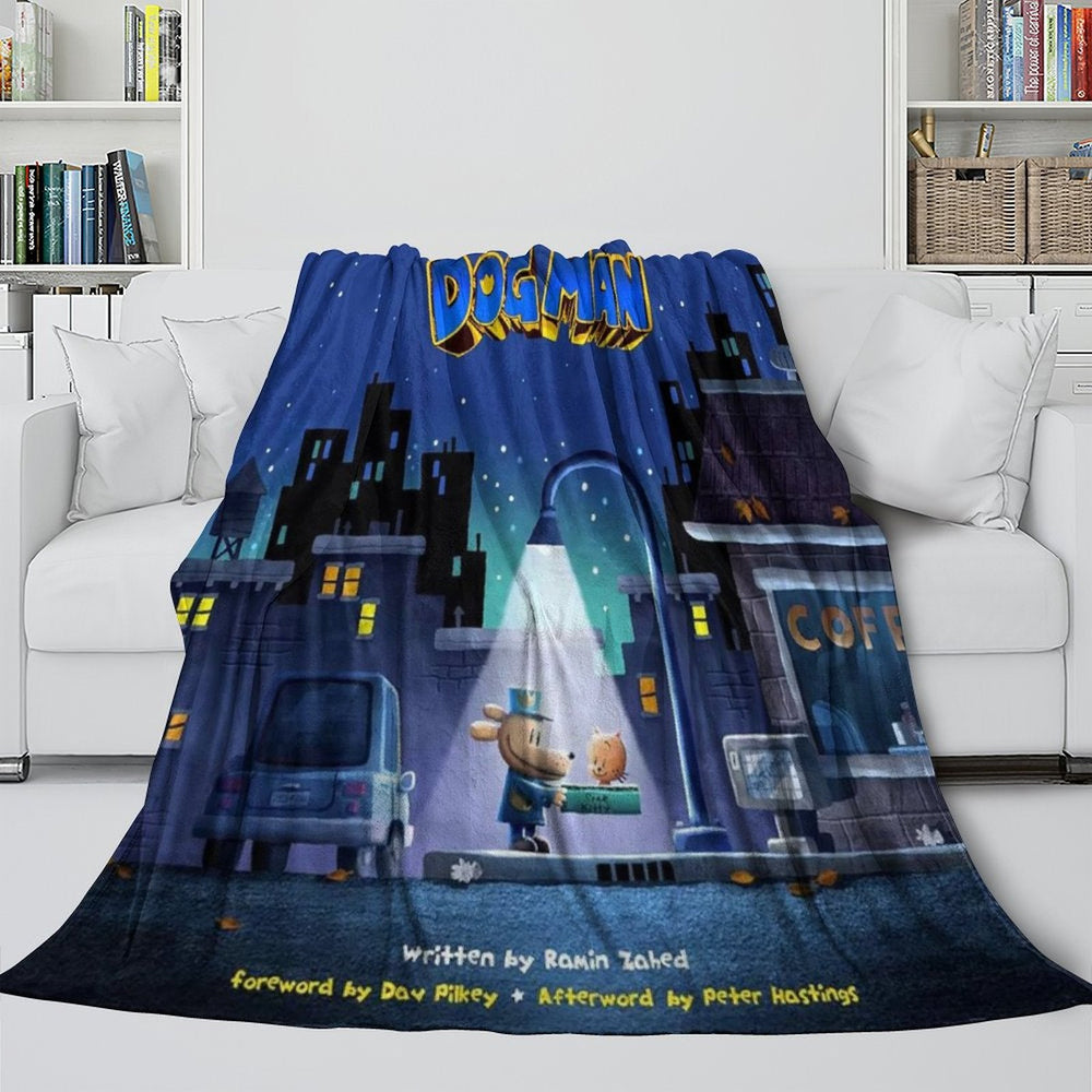 Dog Man Blanket Flannel Throw Room Decoration (Online Order Only)