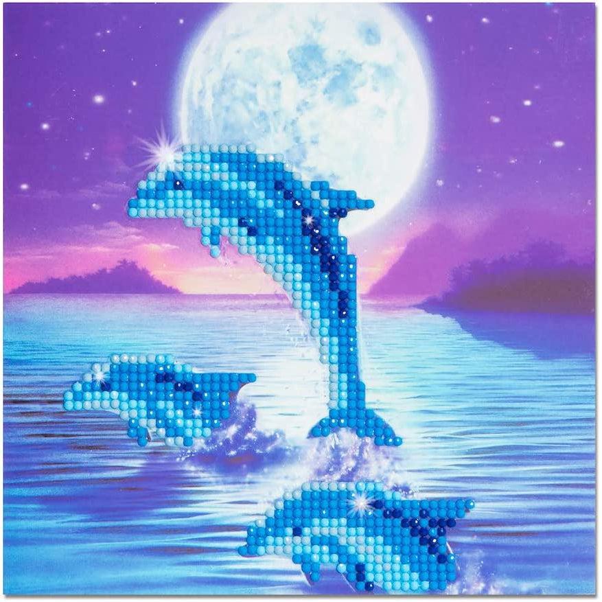 Dolphin Pod Crystal Art Card Kit Craft Buddy (ONLINE ORDER ONLY)