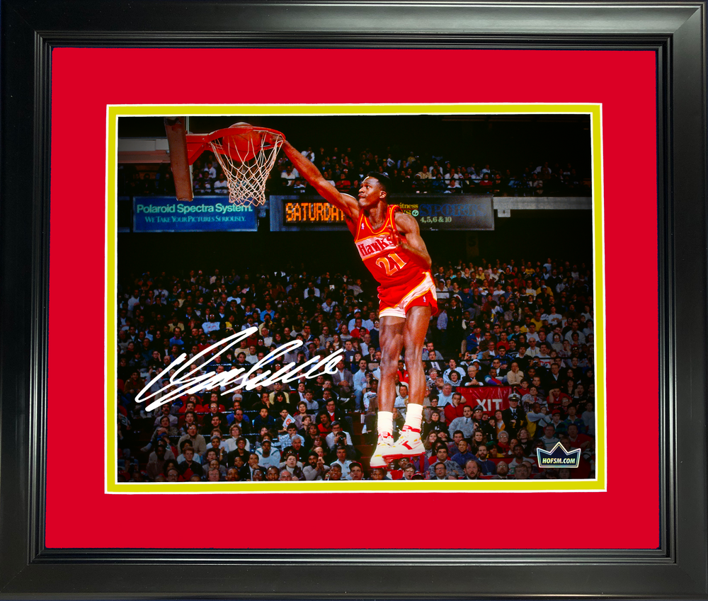 Framed Dominique Wilkins Facsimile Laser Engraved Signature Auto 11"x14" Basketball Photo HOFSM Holo (ONLINE ORDER ONLY)