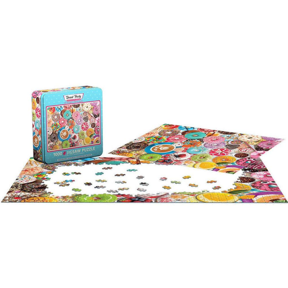 Donut Party 1000 Piece Jigsaw Puzzle in Tin Eurographics (ONLINE ORDER ONLY)