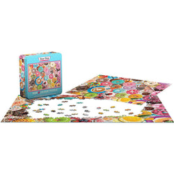 Donut Party 1000 Piece Jigsaw Puzzle in Tin Eurographics (ONLINE ORDER ONLY)