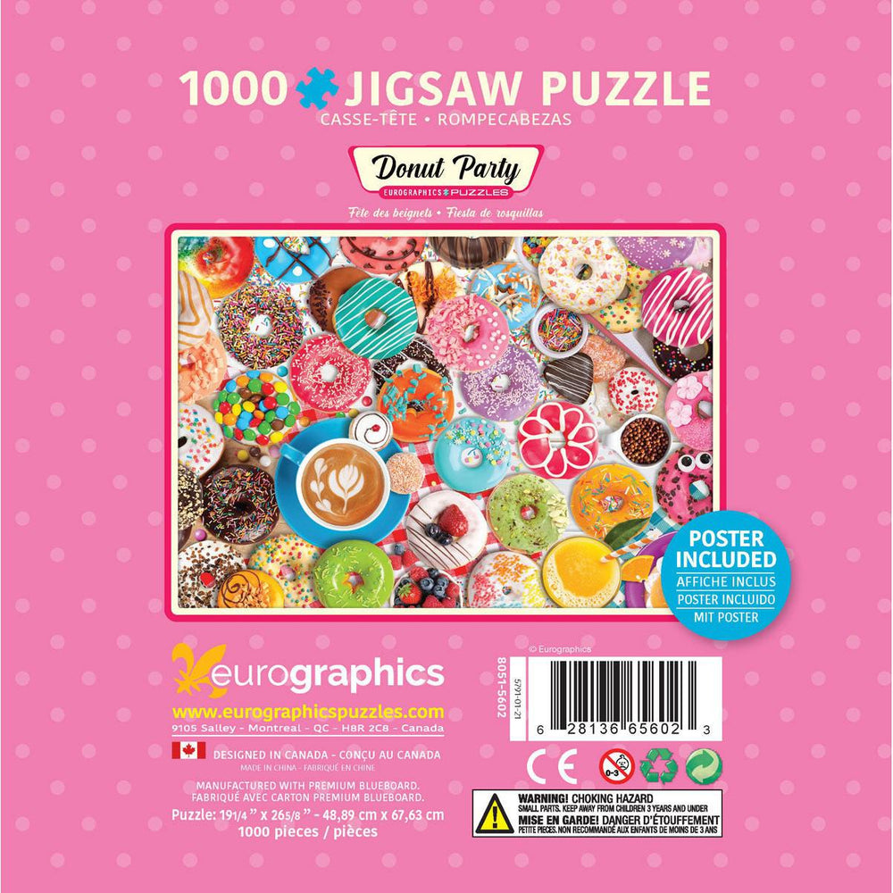 Donut Party 1000 Piece Jigsaw Puzzle in Tin Eurographics (ONLINE ORDER ONLY)